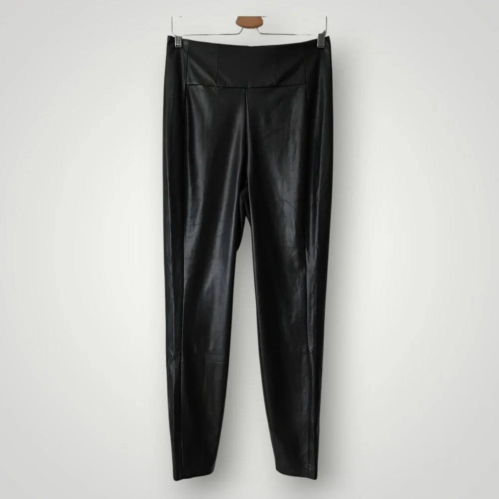 GUESS Corset Faux-Leather Leggings Black Size Large